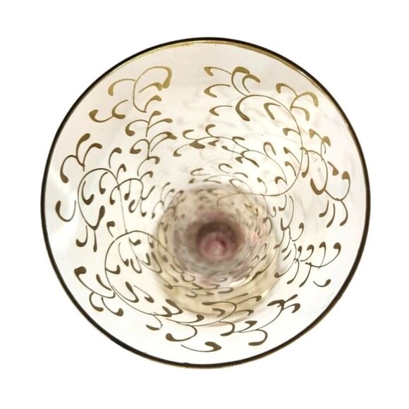 Vintage Pier 1 Import FLUTED CHAMPAGNE Barware Ruby Gold Blown Glass 10 inch P1C - Picture 8 of 8